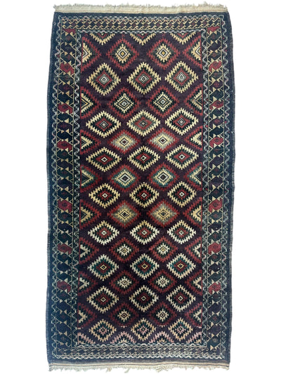 Antique 1900’s Tribal Baluch Wool Rug 4’5” x 8’6” by Rugistan - main product image for Resin Society