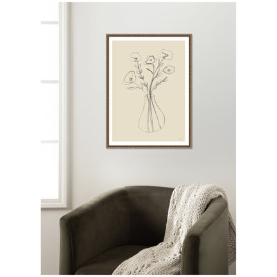 Floral Vase by Gabrielly Guedes Framed Canvas Wall Art Print