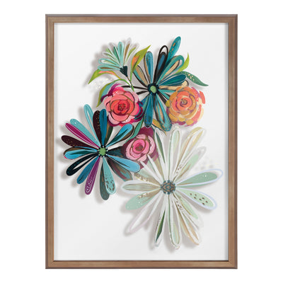 Blake Flowers on Glass 2 Whole Flowers Framed Printed Art