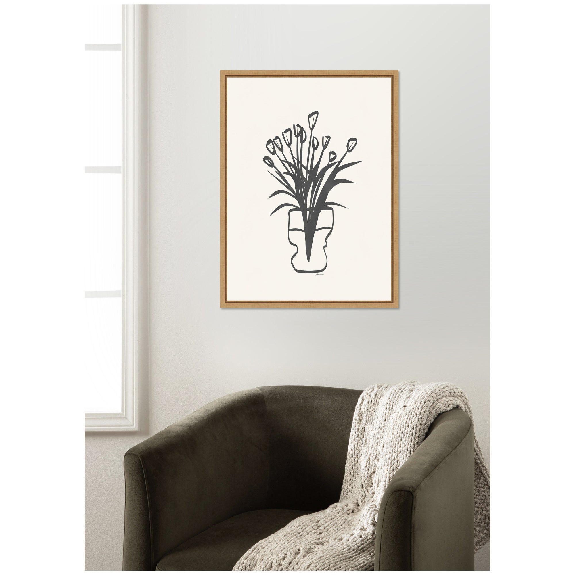 Tulips by Gabrielly Guedes Framed Canvas Wall Art Print