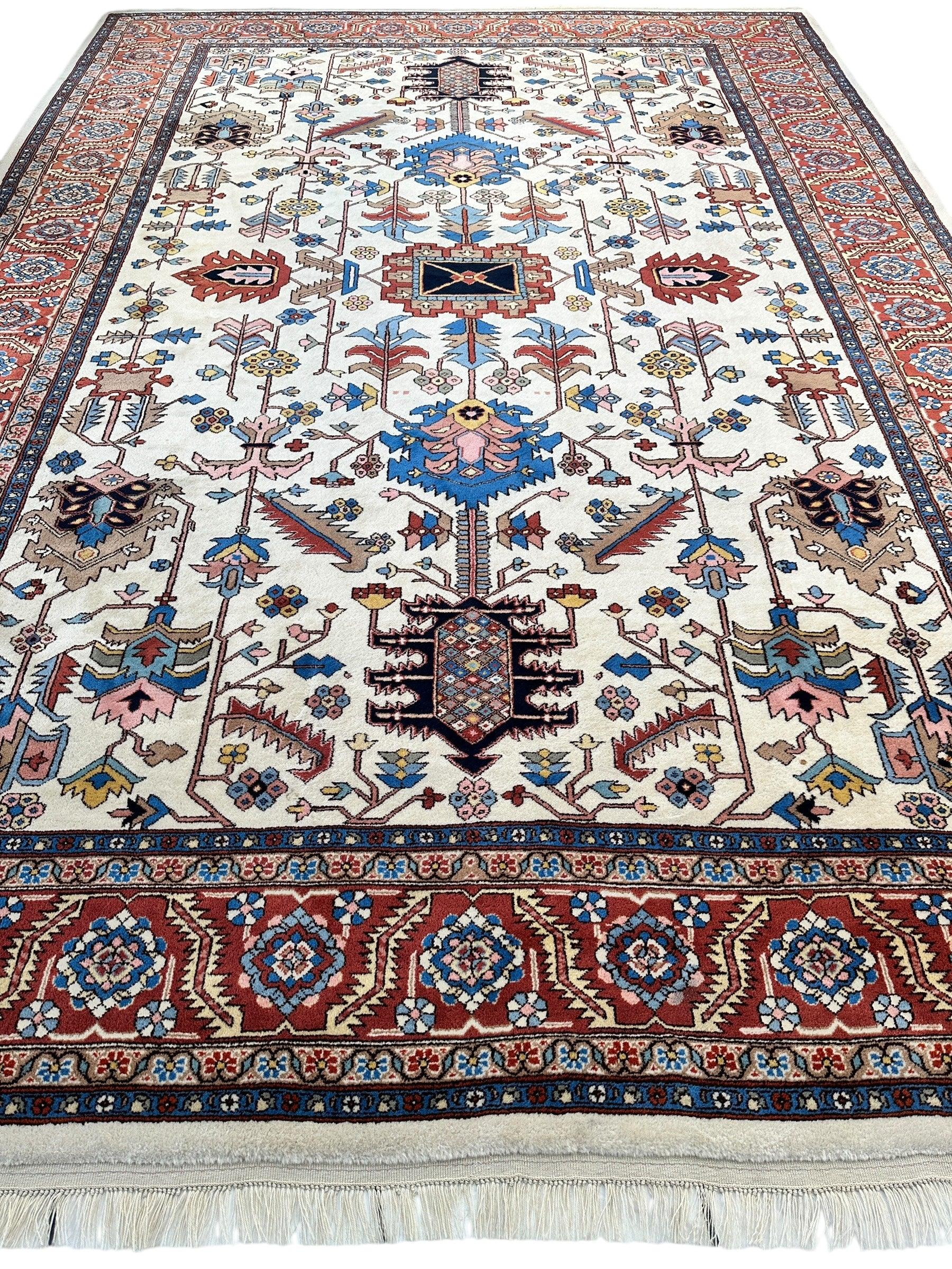 Hand-Knotted Vintage Afghani Serapi Wool Rug – 10'10" x 15'10" – by Rugistan - product image 2 for Resin Society