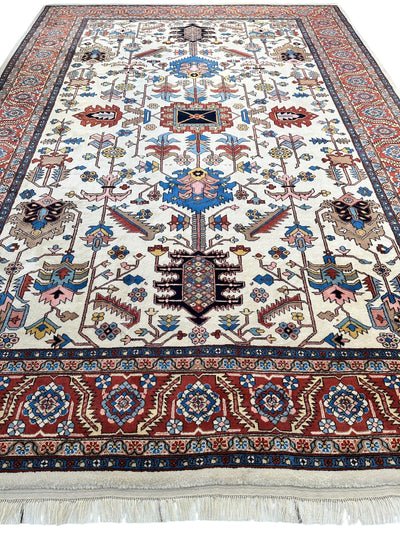 Hand-Knotted Vintage Afghani Serapi Wool Rug – 10'10" x 15'10" – by Rugistan - product image 2 for Resin Society