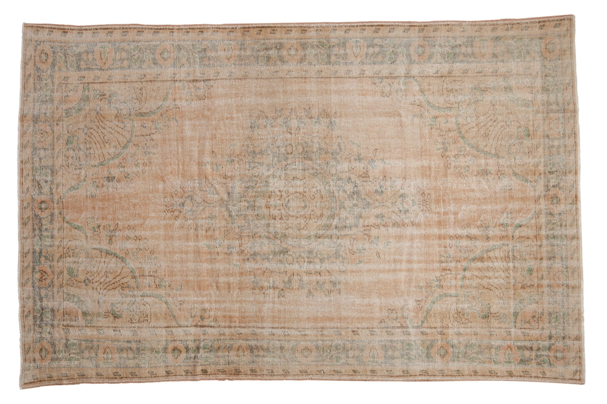 6x9.5 Vintage Distressed Oushak Carpet