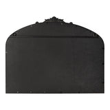 Arched black backing panel with a decorative carved top edge and metal clips securing the back, shown against a white background.