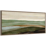 Framed canvas wall art titled Natures Charm lll Panel by Nikita Jariwala, showing natural-themed artwork with a walnut brown frame