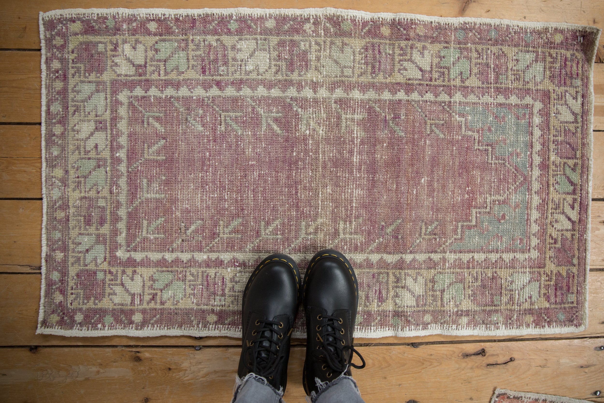 2x3.5 Vintage Distressed Oushak Rug by Old New House® - product image 2 for Resin Society