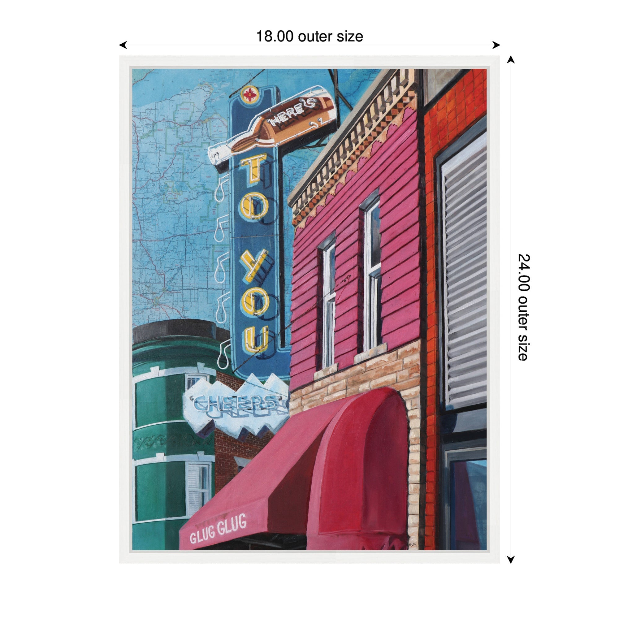 Heres to You by Krista V.
Allenstein Framed Canvas Wall Art Print