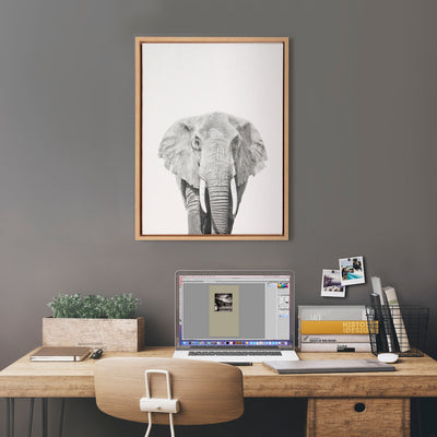 Sylvie Elephant Framed Canvas by Simon Te of Tai Prints