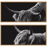 Natural Scottish Highland Panel 2 Piece Framed Canvas Wall Art Set showing scenic landscape in Sylvie frame