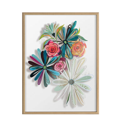 Blake Flowers on Glass 2 Whole Flowers Framed Printed Art