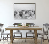 Sylvie Herd of Highland Cows Black and White Framed Canvas by The by kateandlaurel - product image 2 for Resin Society