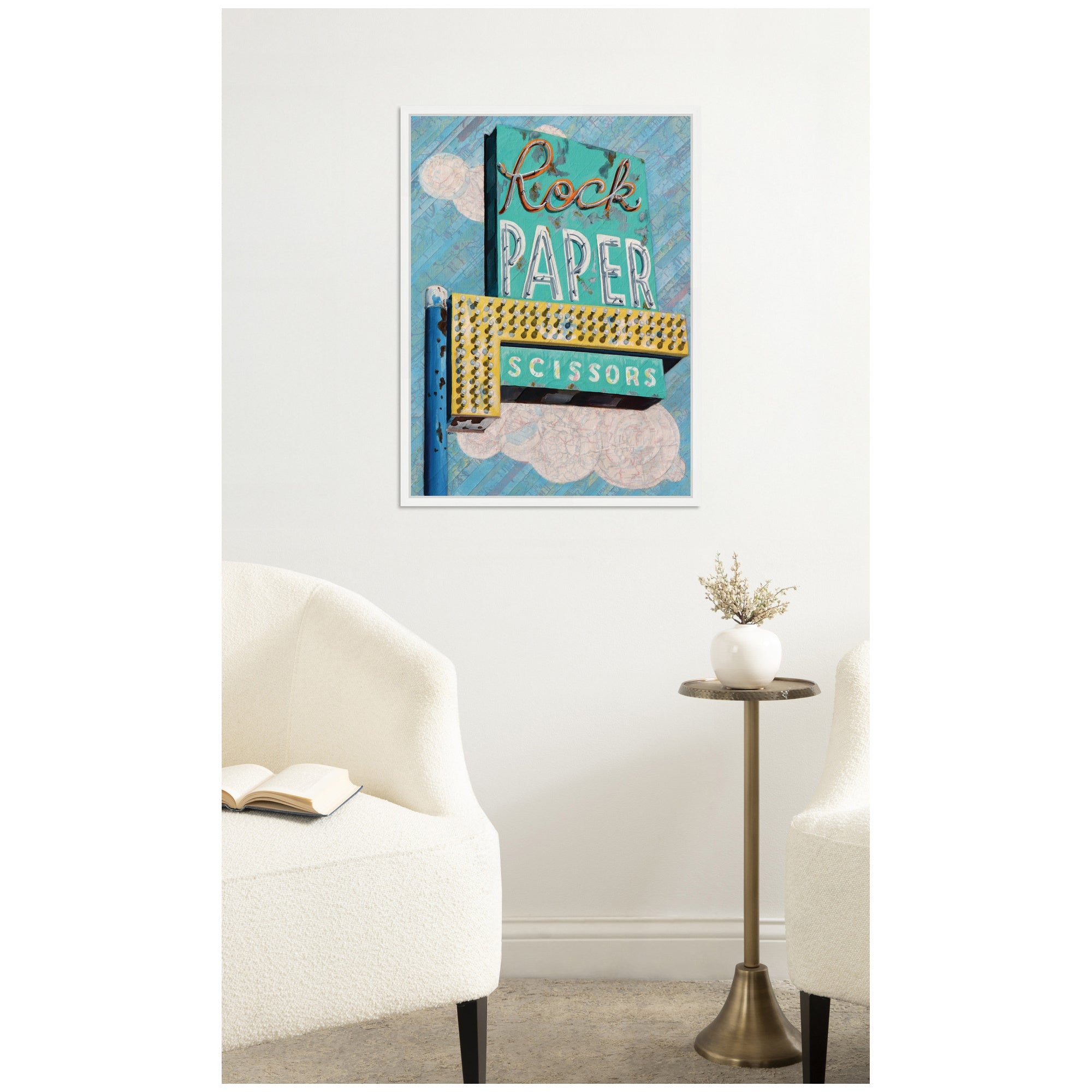 Rock Paper Scissors by Krista V.
Allenstein Framed Canvas Wall Art Print
