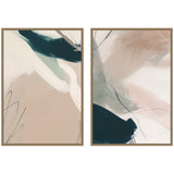 Marks No.
1 & No.
2 framed canvas art set by Amy Lighthall displayed in a modern interior