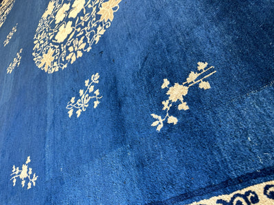 Hand-Knotted Antique Chinese Peking Wool Rug – 9’ x 11’5” – Distressed by Rugistan - product image 6 for Resin Society