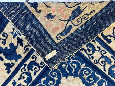 Hand-Knotted Antique Chinese Peking Wool Rug – 9’ x 11’5” – Distressed by Rugistan - product image 10 for Resin Society