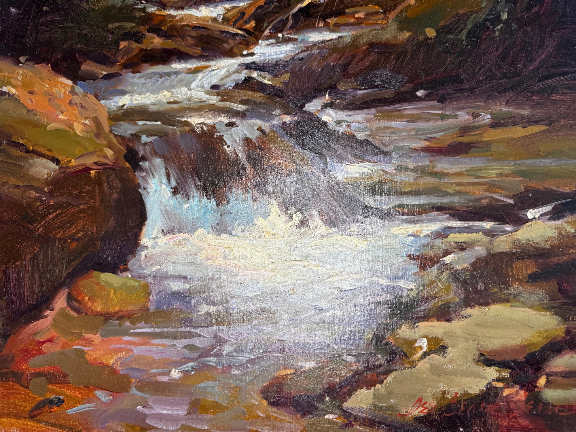 Ninety Nine painting on 16x20 inch board by John Beard Collection showing coastal plein air style