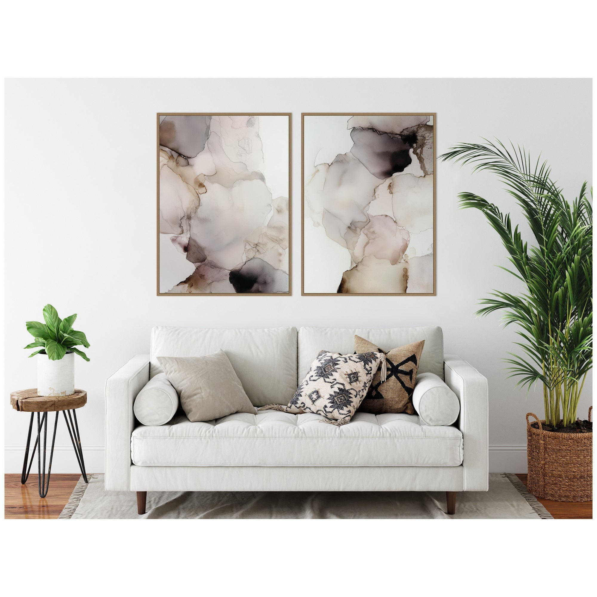 Smoke No.
1 & No.
2 2 Piece Framed Canvas Wall Art Set by Amy Lighthall