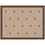 Pinboard Red Botanical Block Print with framed linen fabric and dark red botanical design