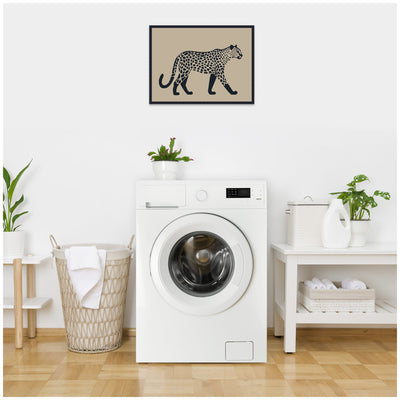 Modern Linocut Leopard 2 by The Creative Bunch Studio Framed Canvas Wall Art Print