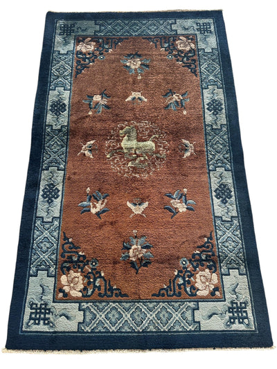 Hand-Knotted Chinese Silk Peking Rug – 3’ x 5’ – Luxurious Floral Design by Rugistan - product image 3 for Resin Society