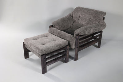 Chair & Ottoman – Oswalt Sterling with Tiger Maple Arms (Black) by Enrico Bartolini - product image 3 for Resin Society