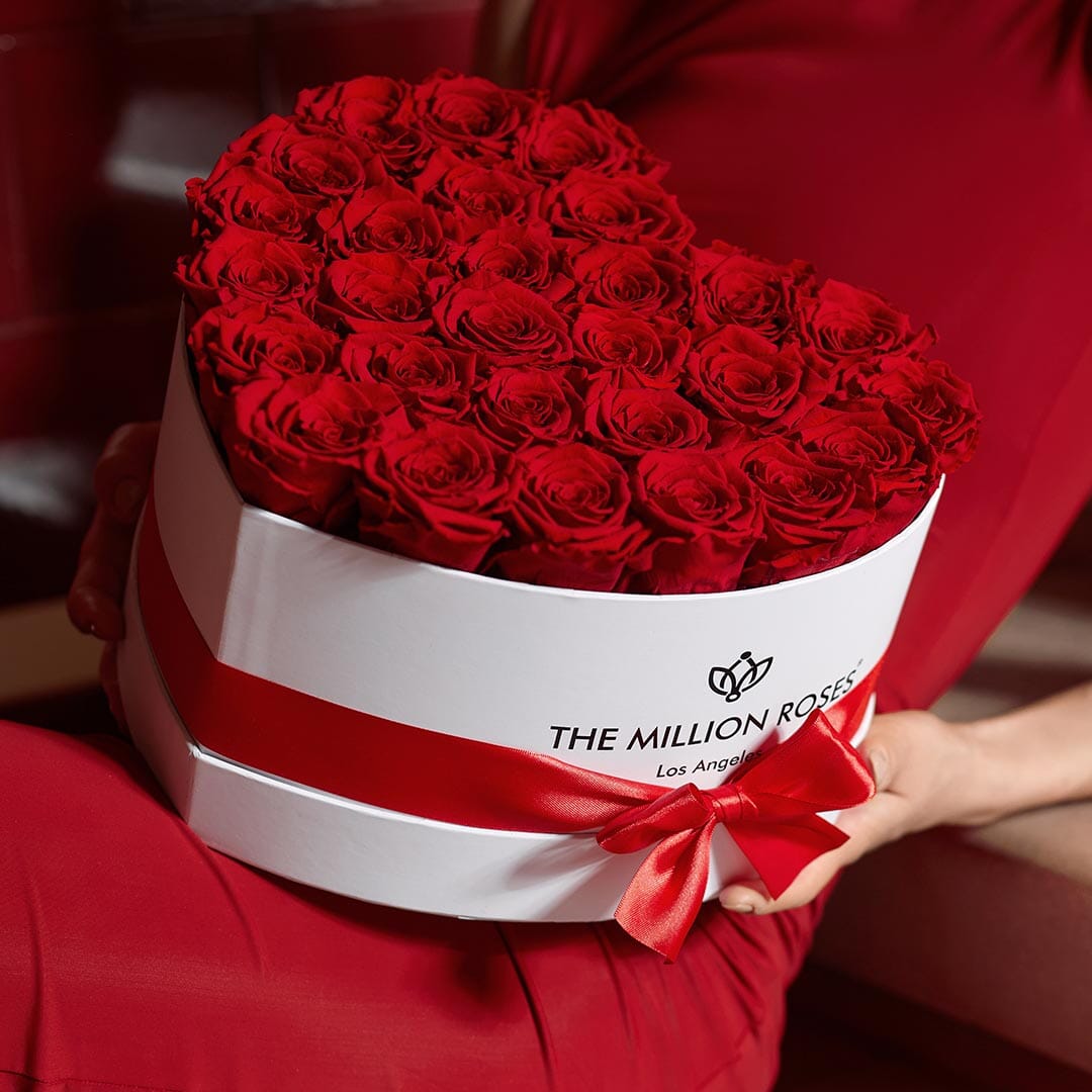 Heart White Box | Red Roses by The Million Roses
