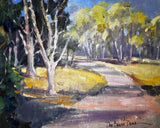 Painting titled Nine by John Beard Collection, showing a coastal landscape in soft tones on an 11x14 board.