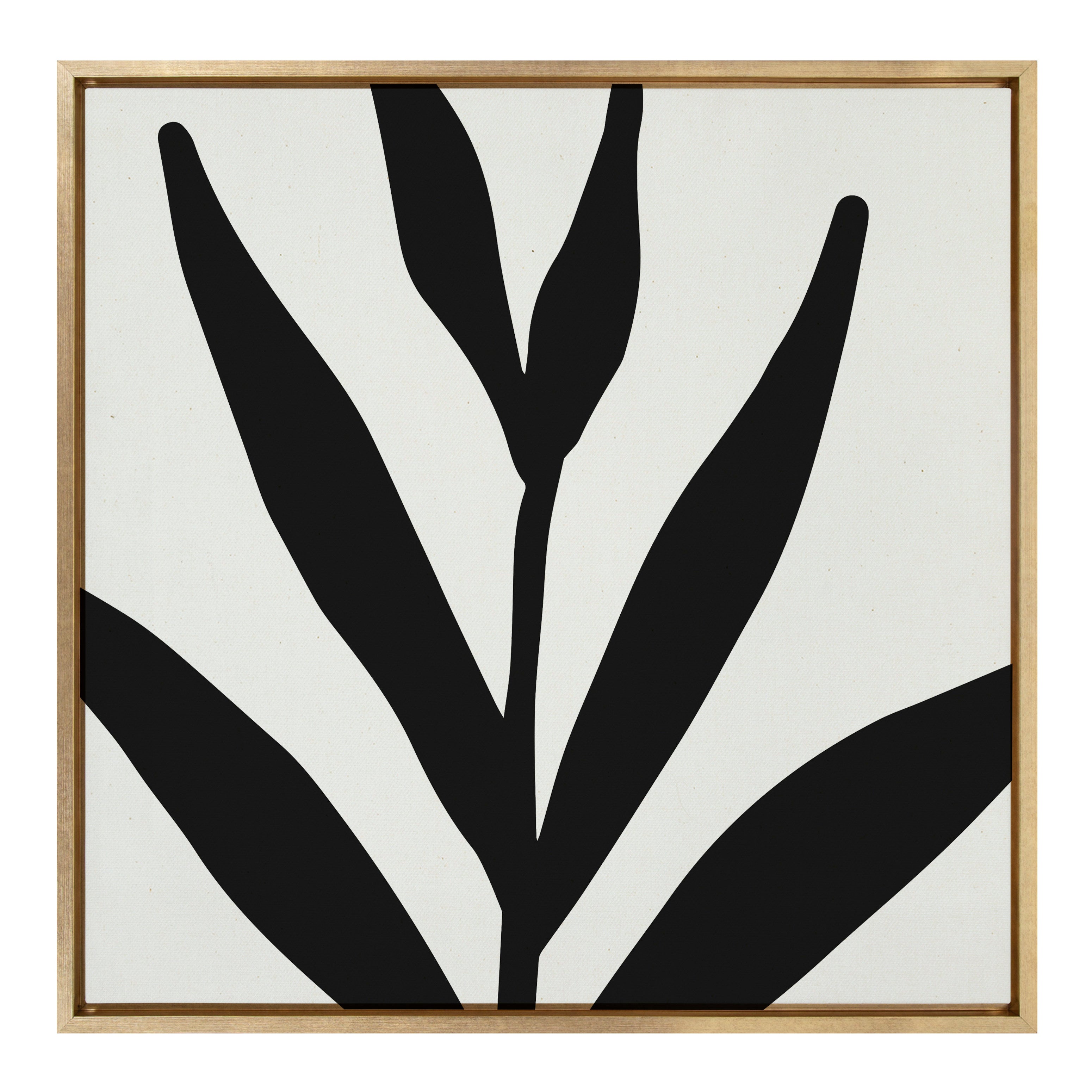Sylvie Modern Botanical Neutral Abstract 1 Framed Canvas