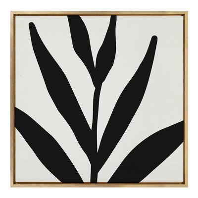 Sylvie Modern Botanical Neutral Abstract 1 Framed Canvas