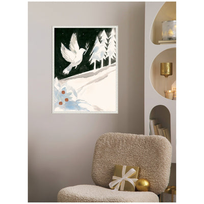 Sylvie Beaded Peace Dove Framed Canvas by Teju Reval