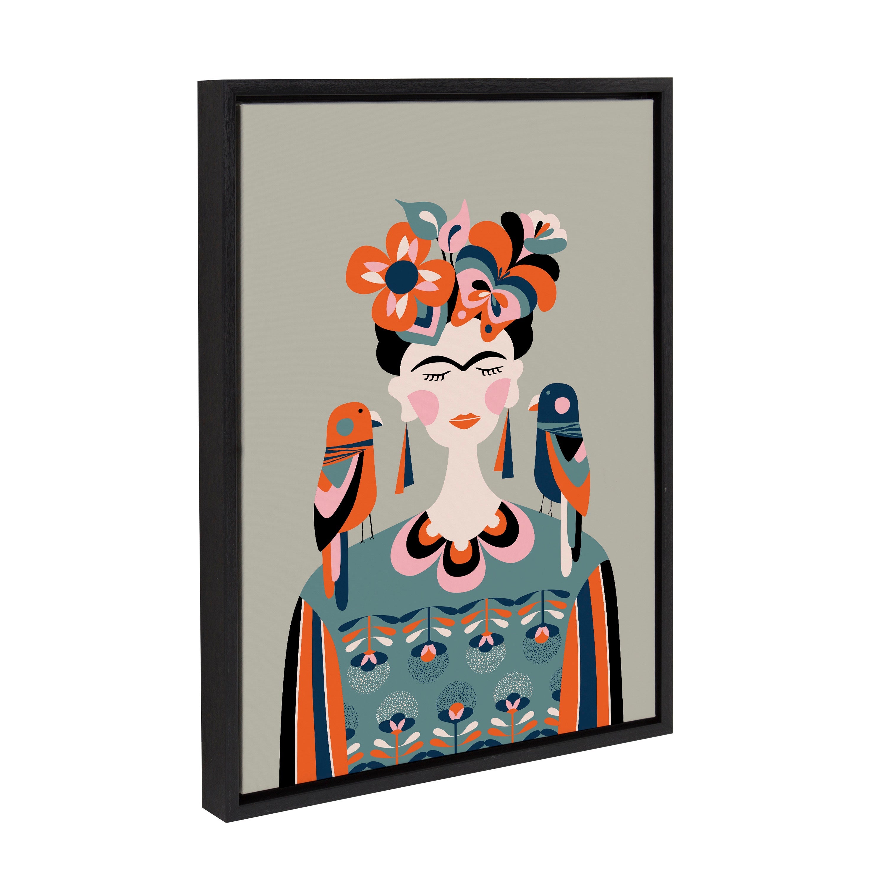 Sylvie MCM Frida Kahlo Framed Canvas by kateandlaurel - product image 15 for Resin Society