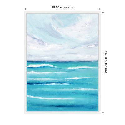 Sylvie Evening Ocean Waves Framed Canvas by Nikita Jariwala