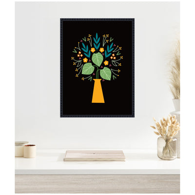 Sylvie Floral Yellow Vase Framed Canvas by Amber Leaders