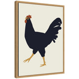 Sylvie Farm Rooster framed canvas art by Hannah Beisang featuring a detailed rooster illustration