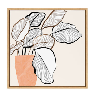 Sylvie Botanical Calathea 4 Framed Canvas by kateandlaurel - main product image for Resin Society
