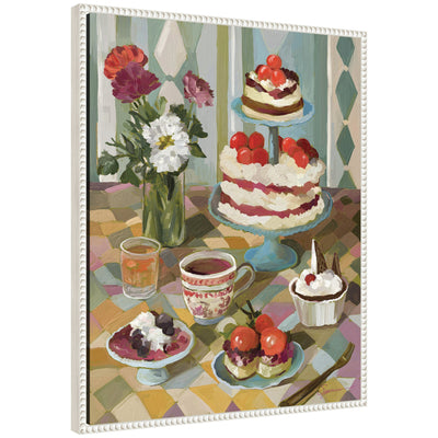 Sweet Tooth by Mary Sparrow framed canvas wall art print, vivid colors, Sylvie Beaded frame