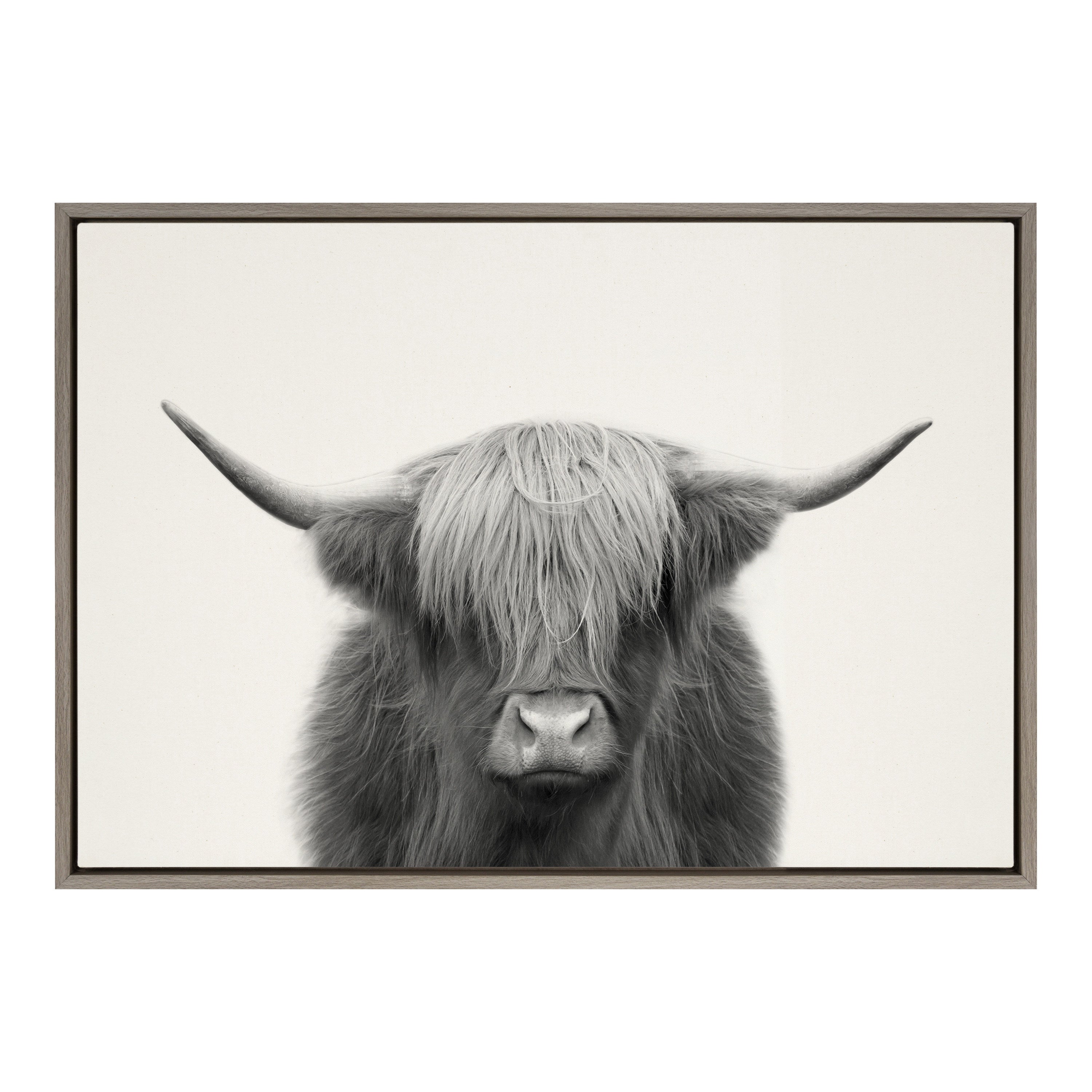 Sylvie Hey Dude Highland Cow Framed Linen Canvas by kateandlaurel - product image 16 for Resin Society