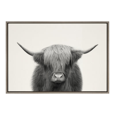 Sylvie Hey Dude Highland Cow Framed Linen Canvas by kateandlaurel - product image 16 for Resin Society