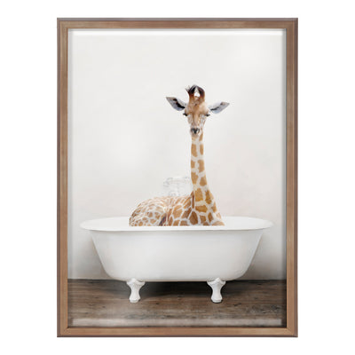 Blake Giraffe 2 in Tub Color Framed Printed Glass by kateandlaurel - product image 18 for Resin Society