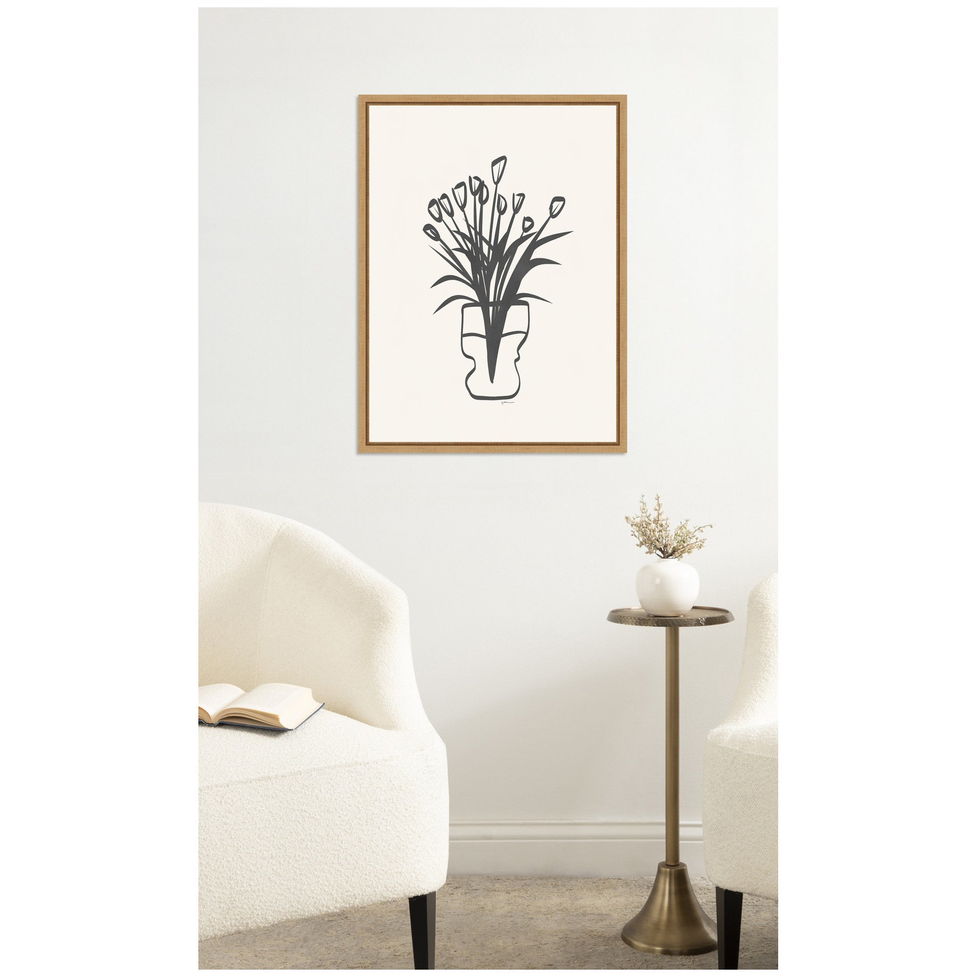 Tulips by Gabrielly Guedes Framed Canvas Wall Art Print