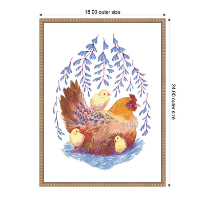 Whisteria Hen by Lucia Gianello Framed Canvas Wall Art Print
