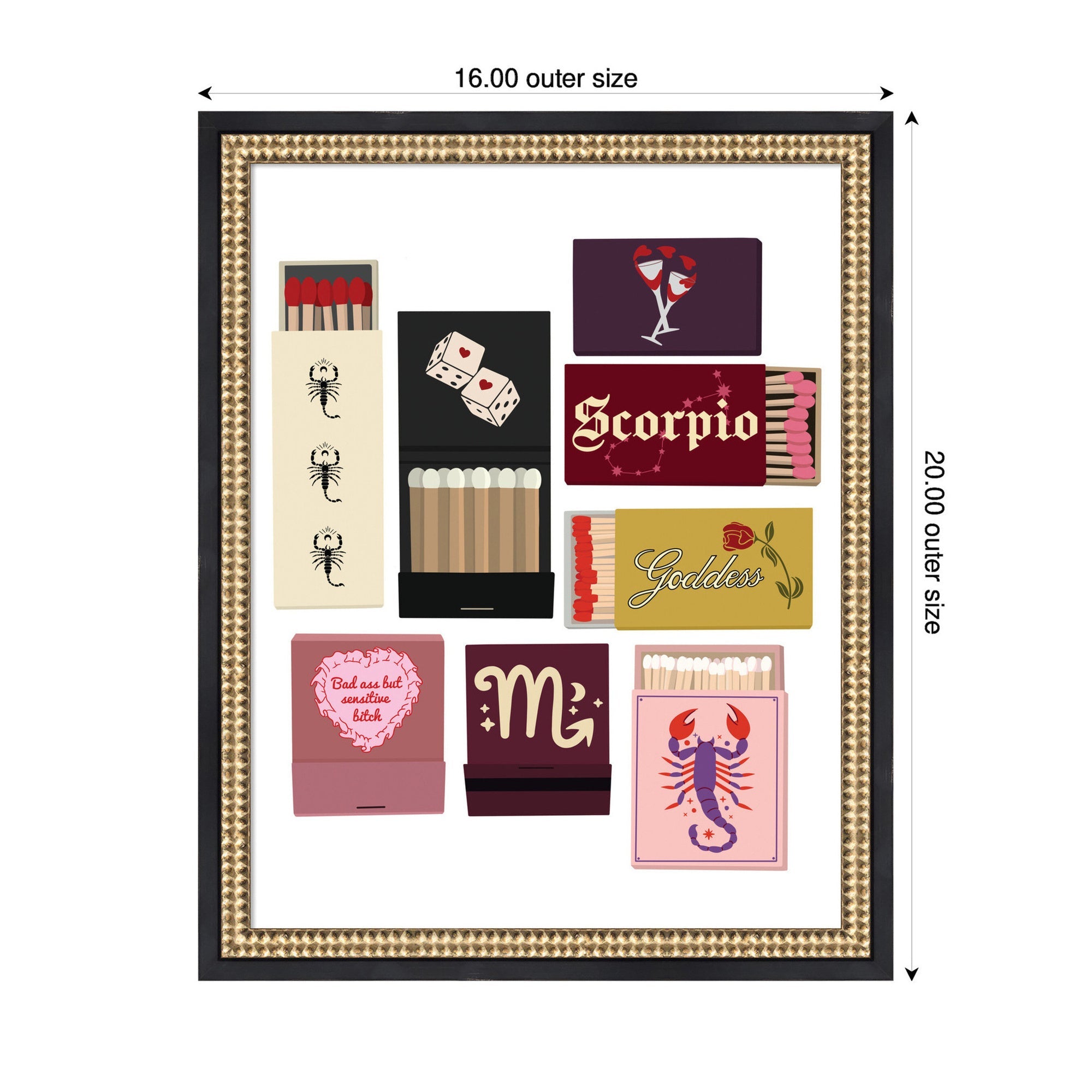 Scorpio Matchbooks 14x18 FC by Megan Ryan Framed Wall Art Print