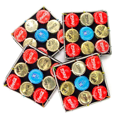 Bottlecap Coasters Set of 4 by Mbare Ltd - main product image for Resin Society