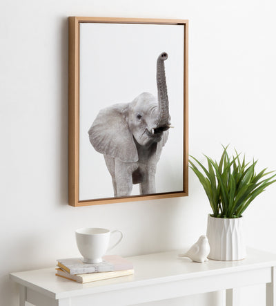Sylvie Young Elephant Framed Canvas by Amy Peterson