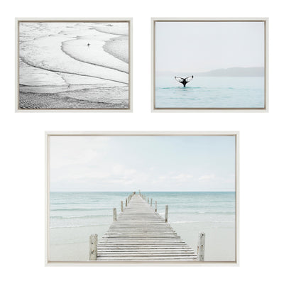 Sylvie Ocean Beach Framed Canvas Set