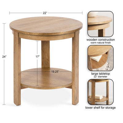 Foxford Round Wood Side Table