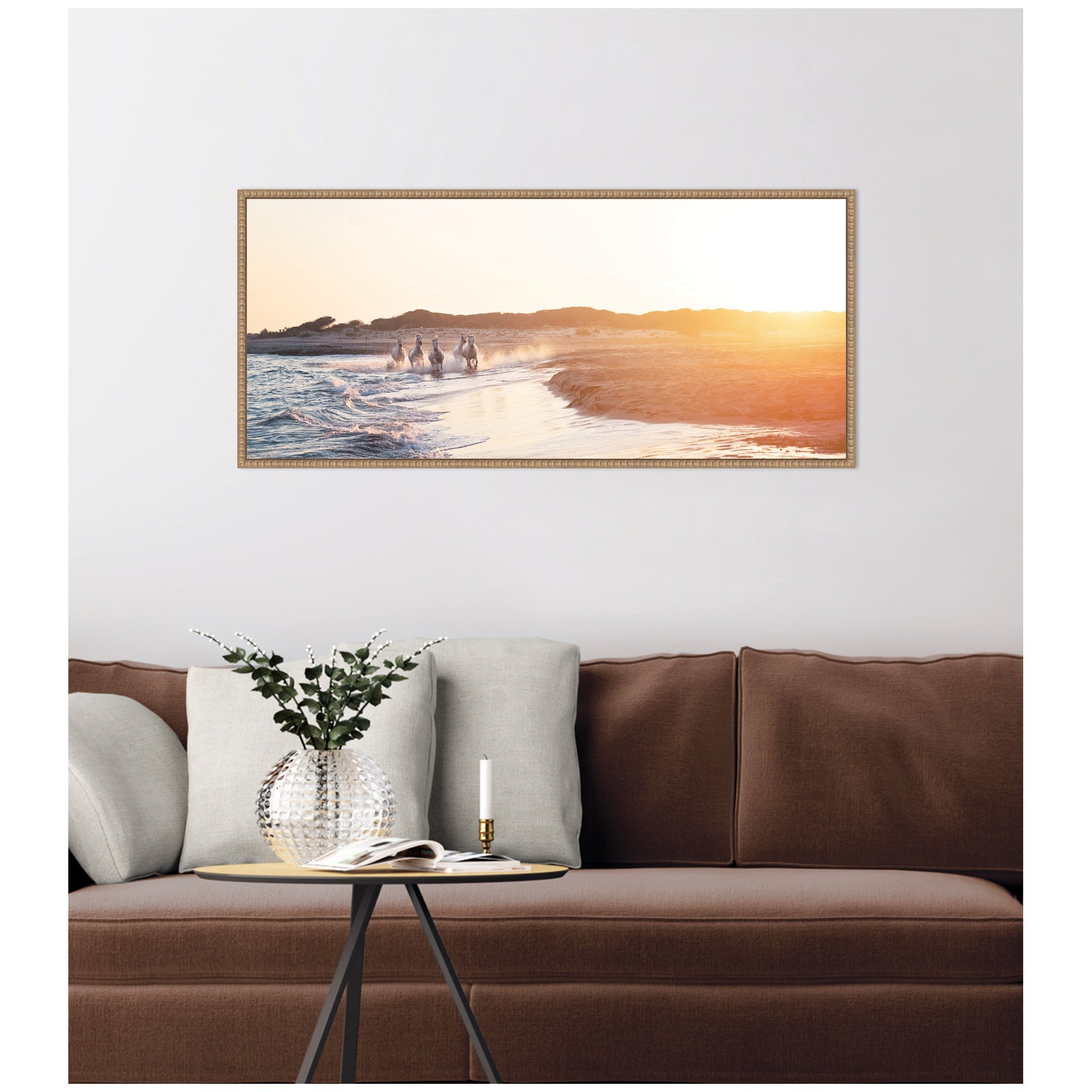 Camargue Horses XXIX by Laura Evans Framed Canvas Wall Art Print