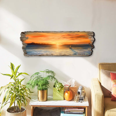 Ocean Sunset Wooden Wall Art by G. DeBrekht Coastal Decor - 8491106W