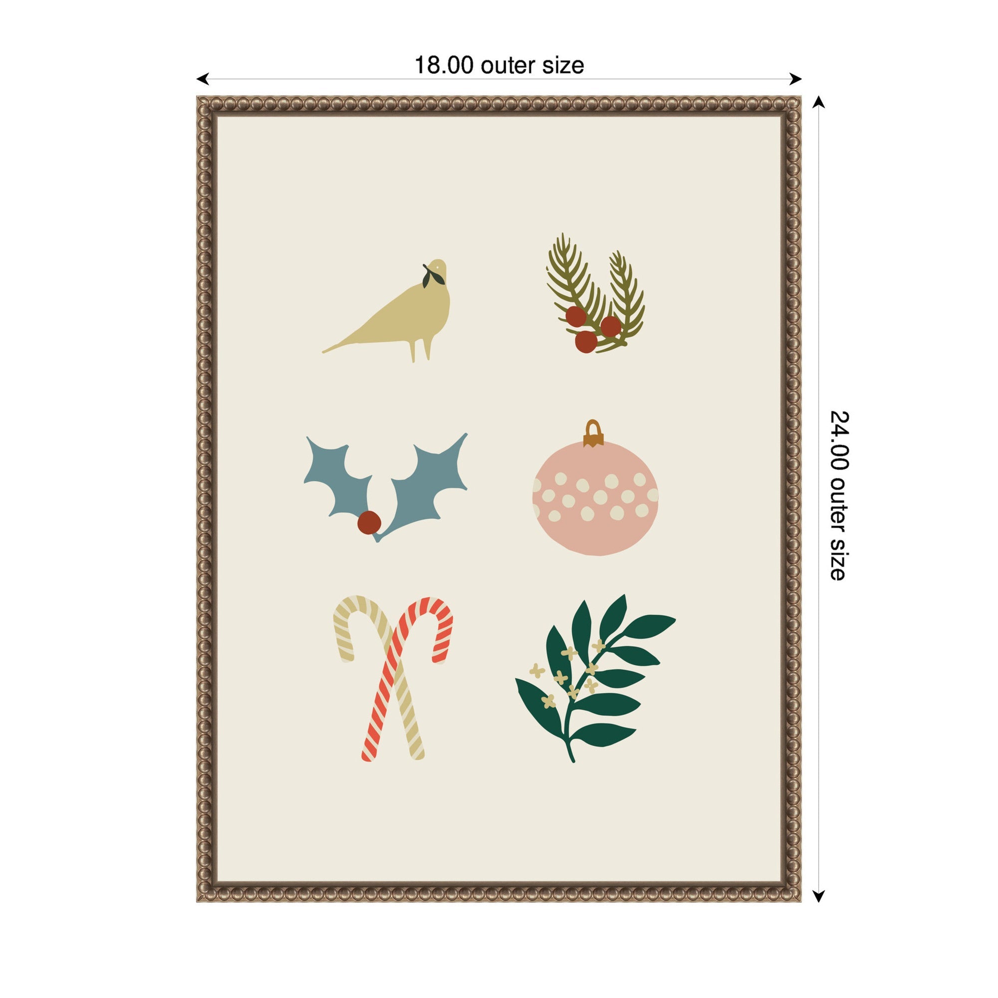 Sylvie Beaded Holiday Six Framed Canvas by Hannah Beisang