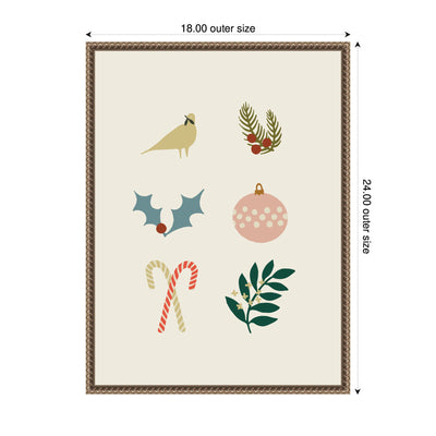 Sylvie Beaded Holiday Six Framed Canvas by Hannah Beisang